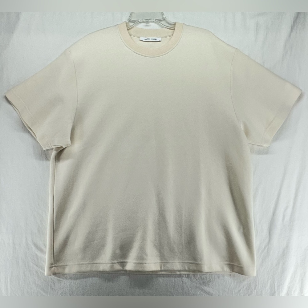 Samsoe & Samsoe Lionelle Oversized Solid Shirt Tee Short Sleeve Top Eggnog‎ L